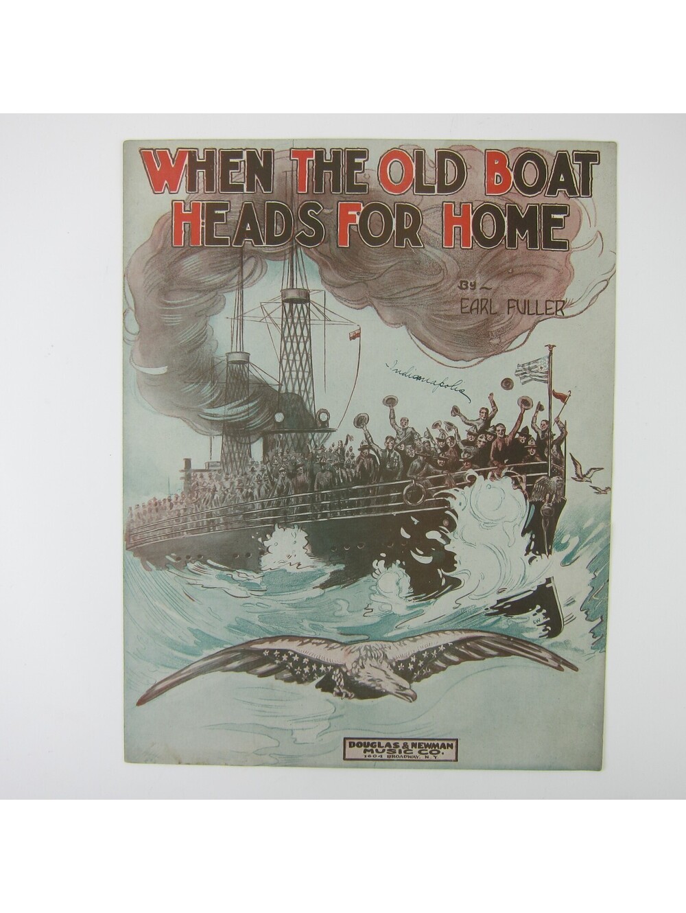 Sheet Music When the Old Boat Heads for Home Patriotic WWI Fuller Antique 1918